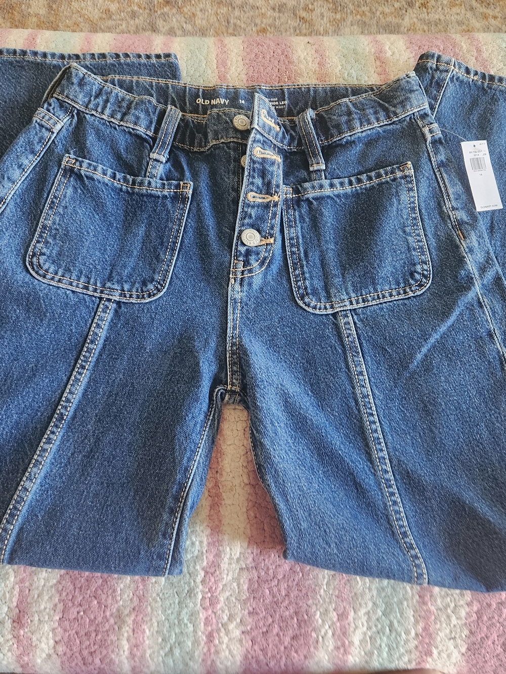Old Navy Kids ( Girl Junior) Blue Denim Button-Fly Jeans